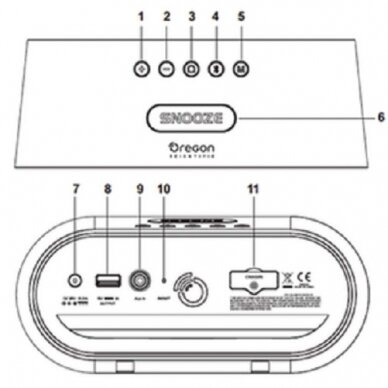 Oregon Scientific CIR600 skaitmeninis žadintuvas/kolonėlė su Bluetooth  3